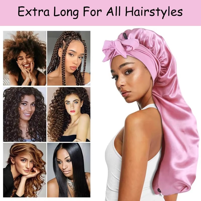 Hair Care - Gorro de satén largo, de un