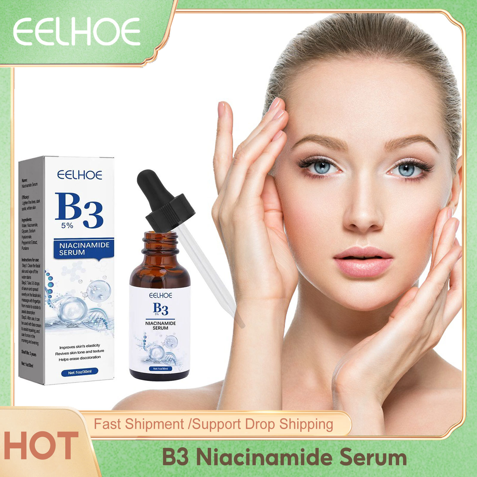 Suero de niacinamida B3, elimi - Niacinamide Pore Shrinking Essence reseña y precio